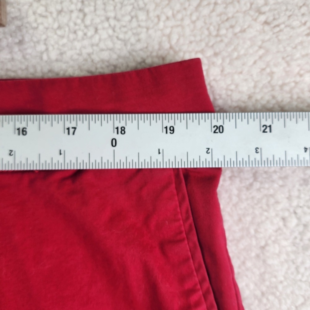 Kut from the Kloth‎ Crop Trouser Women 16 Red Cuffed Chino Stretch Casual - Picture 6 of 10
